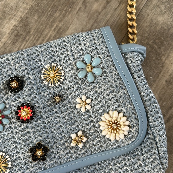 Zara tweed crossbody bag with floral embellishments - Picture 3 of 10